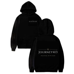 NEW - JOURNEY 413 T HOODIE SWEATER WALKING WITH GOD BLACK SZ- L